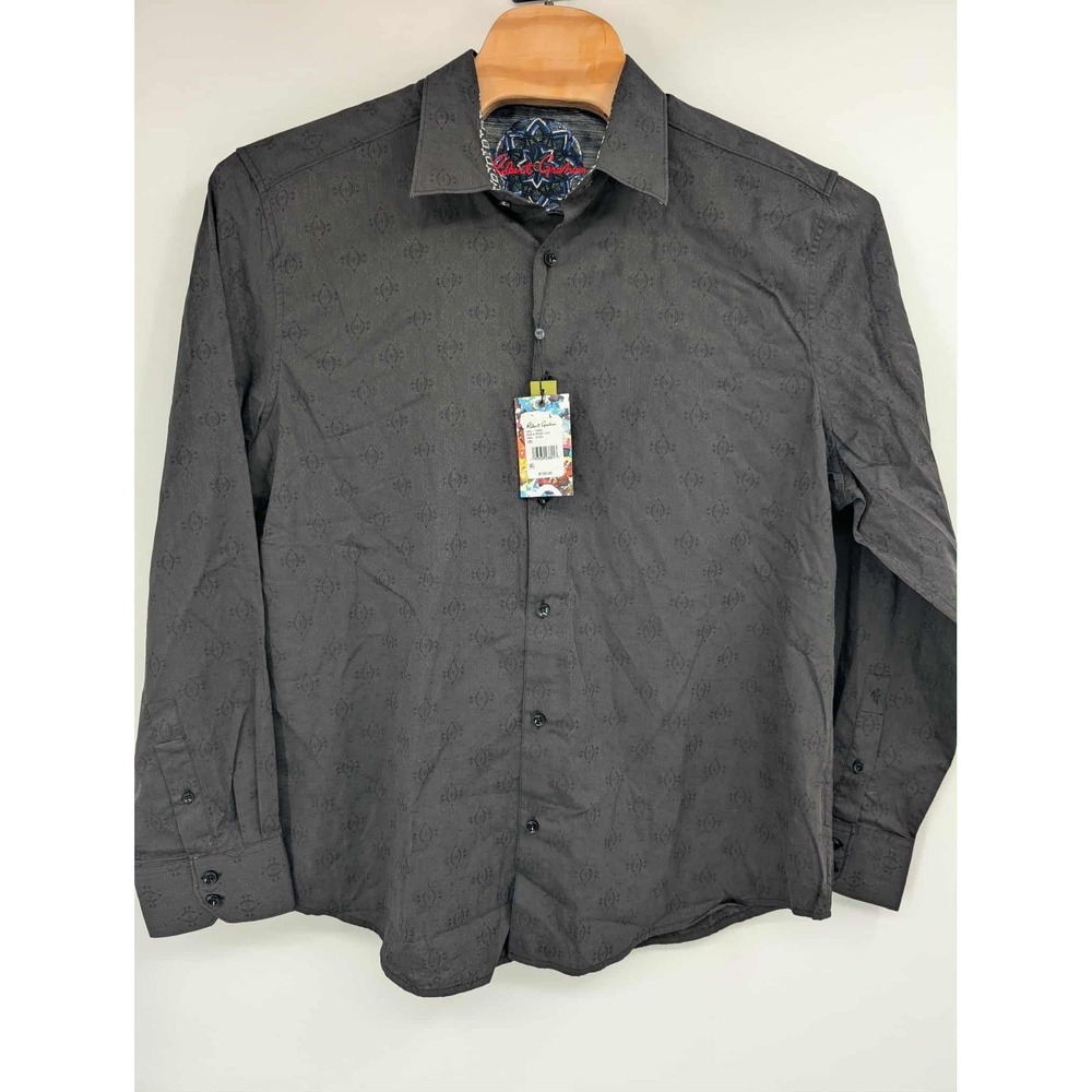 Robert‎ Graham NWT Shirt Men Black Flip Cuff Abstract Geometric Button Up Sz 3XL